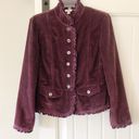 J.Jill  Plum Ribbed Velvet Corduroy Blazer Photo 2