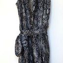 AQUA  Floral Lace Print Wrap Dress in Black and White M Photo 0