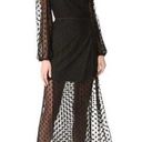 Yumi Kim NEW  Womens M Wicked Game Wrap Dress Black Swiss Dot Maxi Sheer Witchy Photo 16