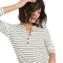 Marine layer  Women’s Double Knit Henley Striped Size S Photo 5