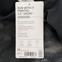 Athleta  Run With It Printed 3.5” Short Gray Black Digital Print Running Shorts Photo 5