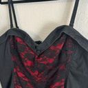 Tripp NYC  Womens Black Red Floral Lace Corset Strappy Top size 1 Photo 1