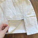 LIONESS  Women's White Denim Mini Skirt With Slit Size XS Photo 3