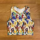 Amazon Floral Ribbed Crop Athletic Tank Top Photo 0