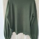 DKNY Y2K  Olive green Long Puff-Sleeve with Rhinestone pullover Sweatshirt Sweater Photo 2