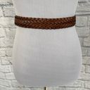 Talbots genuine leather Braided brown belt women sz Small w/silver buckle Photo 3