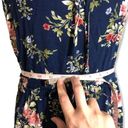 Xhilaration NWOT Navy Blue Floral Tie Neck Sleeveless Dress Photo 5