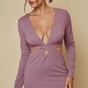 Blue Blush  Purple Long Sleeve Cut Out Bodycon / L Photo 0