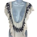 Vintage Havana Crop Top Vine Embroidered Ruffle White Women's Medium Boho Photo 2