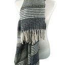 Scarf Oversizes Gray and Green with fringe soft Photo 0