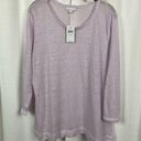 J.Jill  Love Linen Pale Orchid Linen Sweater Sz.L NWT Photo 2