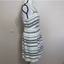 The Loft  White Grey Striped Sleeveless Fit & Flare Dress Small Photo 3