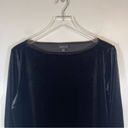 J.Jill  Wearever Mixed Media Black Velvet Top Side slits long sleeve size L P Photo 3