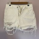 Rolla's  White Ripped Denim Shorts Photo 0