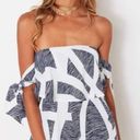 White Fox Boutique Navy And White Romper Photo 0