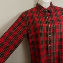 Nordstrom Vintage  Button-Up Shirt Women Plaid Long Sleeve Red Collar Tomboy Work Photo 7