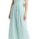 Nordstrom  NWT gingham checkered jumpsuit with tie back in Green wasabi. Size S. Photo 0