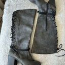 BKE NWOT  sole Ryderson gray knee high lace up boots, Size 7.5, faux leather Photo 0