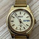 Seiko  Automatic Vintage Ladies Watch Gold Tone Dial Adjustable Bracelet Day Date Photo 1