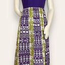 Tori Richard Vintage  Dress Hawaiian 70s Purple Green Honolulu Mod Tiki Barkcloth Photo 0