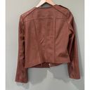 White House | Black Market  Genuine Leather Jacket Moto Full Zip WHBM Brown M​ Photo 6