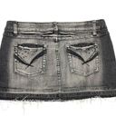 No Boundaries VTG Y2K  Micro Mini Skirt Size 13 Denim Gray Black Studded Grunge Photo 9