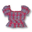 Sim & Sam  Plaid Blouse Top Size Medium Photo 0