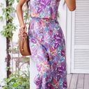 Floral Print Jumpsuit Purple Size XL Photo 5