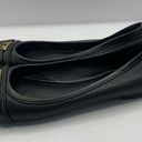 Tory Burch  CLINES Pebble Leather Black Open Toe Ballet Flats 7M Used Photo 1