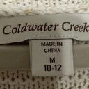 Coldwater Creek  Cotton Blend Short Sleeve Boho Chunky Knit Cream Sweater Medium Photo 4