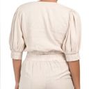 Young Fabulous and Broke YFB  Miranda Linen Blend Twist Front Crop Top Cream Size S Photo 1