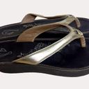 Olukai  Womens Paniolo Wedge Flip Flops Shoes Gold 39 US 8 bf Photo 1
