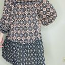 Angie NWT  Women’s Mini Geometric Printed Boho Hippie Puff Sleeve Dress Photo 4