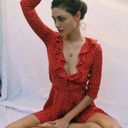 Realisation Par  The Alexandra Red Star Silk Wrap Dress Sz Small Photo 0