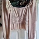 ASTR  The Label Ziva Plisse Champagne/Pearl Puff Sleeve Square Neck Top Size S Photo 7