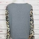 ZARA Gray Leopard Print Sweater Top Size Medium Photo 6