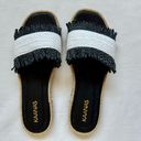 Kaanas Jaya Two Tone Raffia Espadrille Sandal Black White Photo 1