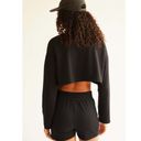 Free People  Sunny Set cropped sweatshirt + shorts in black Photo 3