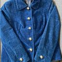 Sigrid Olsen  Blue Velvet Vintage Swing Blazer Jacket Small Photo 3