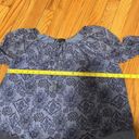 Majorelle  Blue Patterned Blouse with Tassel Tie Neckline Size Small Photo 4