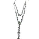 Givenchy | NWT Double Layered Crystal Rhodium Pave Y-Necklace Photo 4