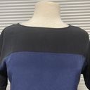 Vince  Blue and Black Colorblock Silk Short Sleeve Blouse Size XXS Photo 2