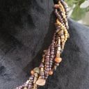 Coldwater Creek  Women's Gold & Brown Multilayer Round Twisted Beaded Necklace Photo 2