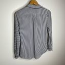 Banana Republic  Collared Pj Striped Blouse Top Button Down Xs Black White Photo 5