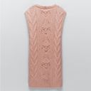 ZARA 
Wool Alpaca Blend Sleeveless Cable Blush Sweater S Photo 3