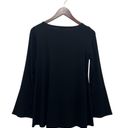 Eileen Fisher  Long Sleeve Top Round neck Black Casual Flared Sleeve Stretch XS Photo 2