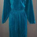 Vintage Blue California ROC  Velour Long Sleeve Jumpsuit Jumper Women’s Medium Photo 2