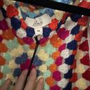 Elan Granny Square Crocheted Sweater Jacket Photo 5
