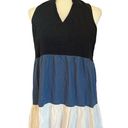 52SEVEN linen. blend tri color block sleeveless tunic dress size medium Photo 2