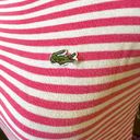 Lacoste Coral Pink/White Striped  Fitted Shirt Size 34 Or Small Photo 4